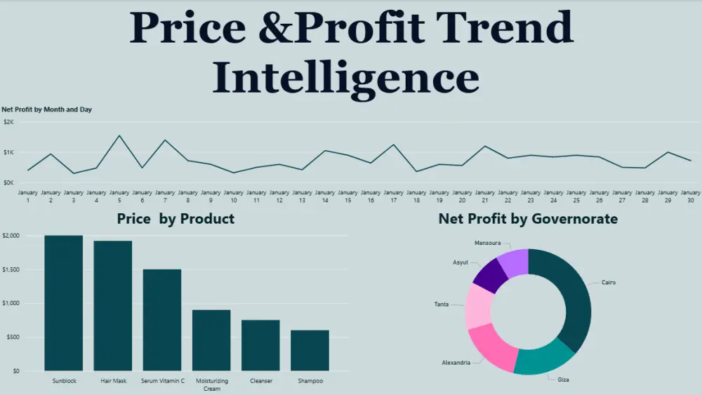 تصميم لوحات تحكم Power BI احترافية لتحليل المبيعات والأرباح بدقة عالية