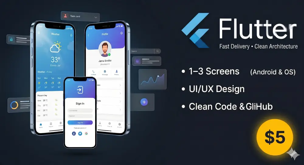 برمجة تطبيقات موبايل احترافية (Android & iOS) باستخدام Flutter