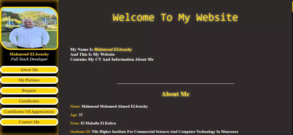 احصل علي موقع شخصي يوجد فيه اعمالك ومعلوماتك وخبراتك وغيرهم