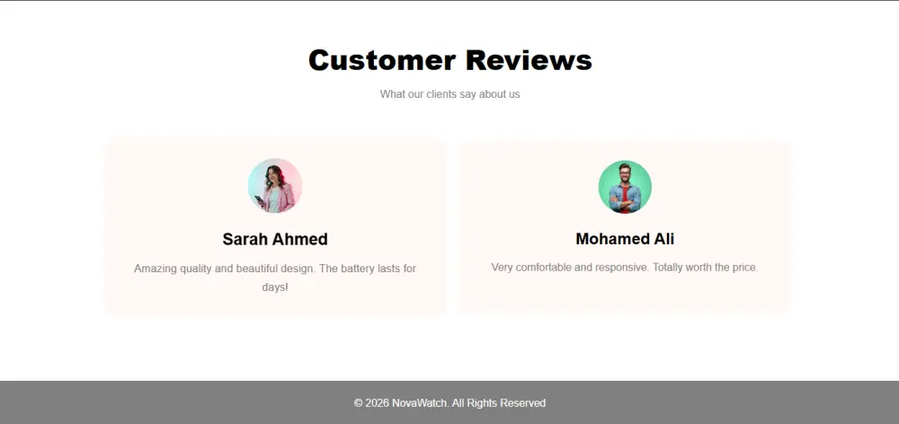 تصميم وتطوير landing page احترافي ومتجاوب بالكامل تتكون من (navbar, hero, features, reviews,  footer) بشكل عصري وجذاب باستخدام HTML و CSS و Bootstrap سيتم تسليم صفحه واحده فقط ويمكن اضافه الصور