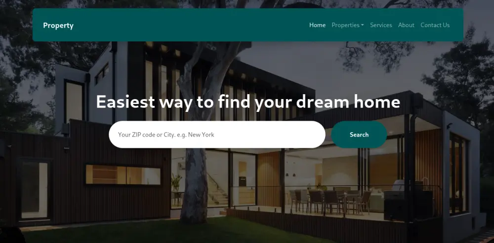 تطوير واجهة موقع عقارات (Landing Page) احترافية ومتجاوبة بالكامل