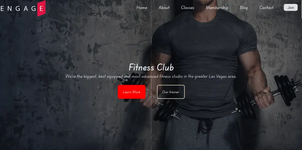 تطوير واجهة موقع رياضي (Fitness Club) احترافية ومتجاوبة