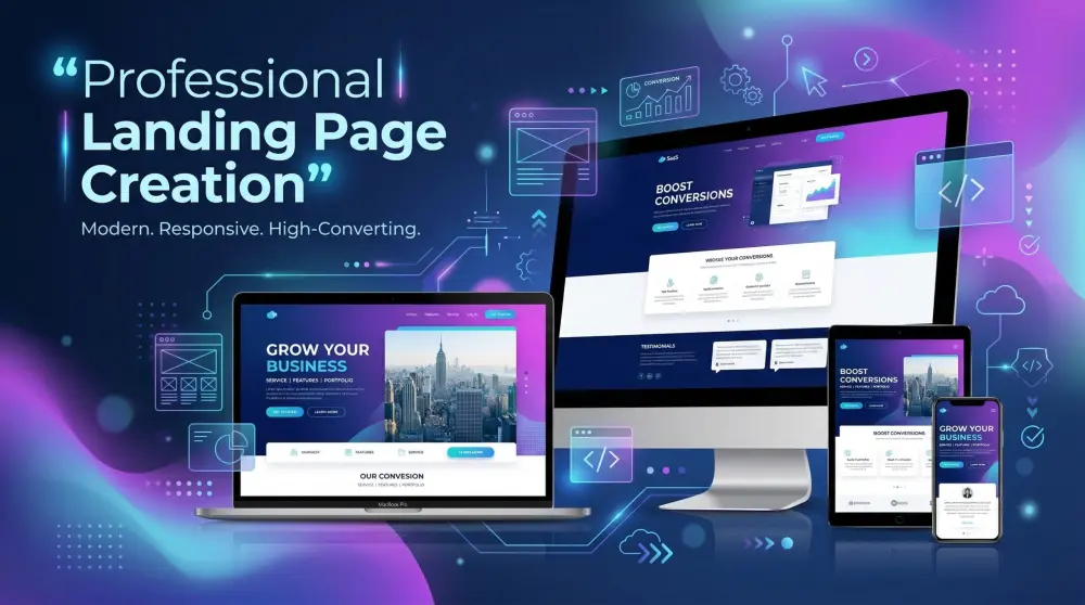 تصميم وبرمجة Landing Page احترافية ومتجاوبة لجميع الأجهزة