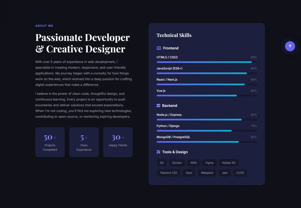 إنشاء Portfolio شخصي احترافي يعرض أعمالك ومهاراتك بطريقة جذابة