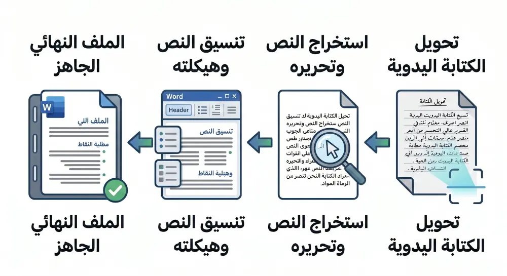 تفريغ ونسخ الصفحات المكتوبة بخط اليد إلى Word بشكل منسق واحترافي