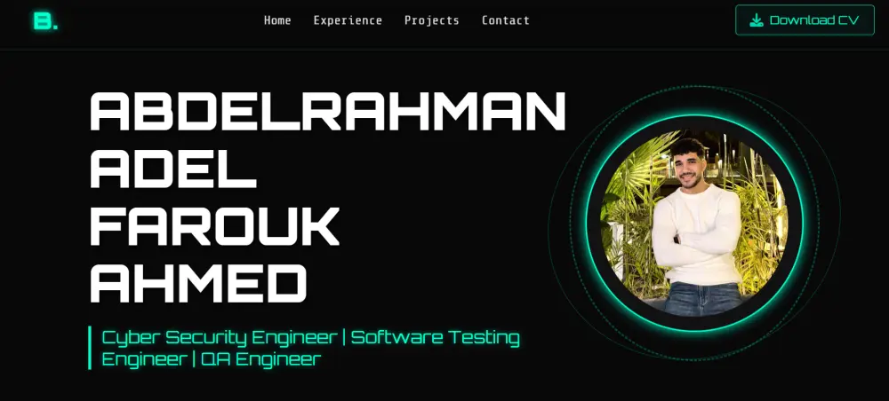 تصميم موقع تعريفي (بورتفوليو) احترافي بهوية بصرية مميزة.