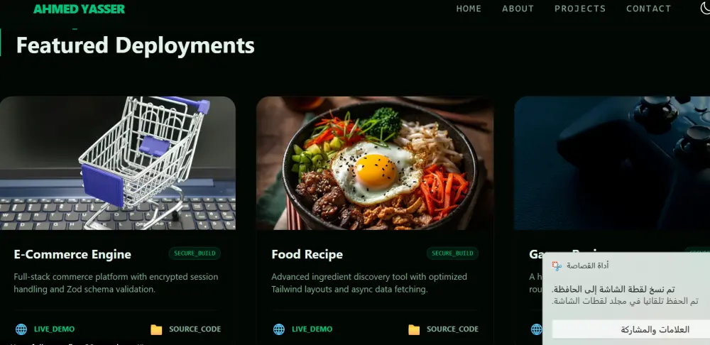 تصميم موقع تعريفي (بورتفوليو) احترافي بهوية بصرية مميزة.