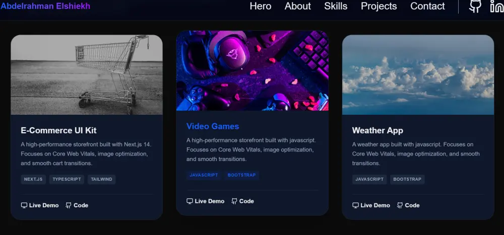 تصميم موقع تعريفي (بورتفوليو) احترافي بهوية بصرية مميزة.