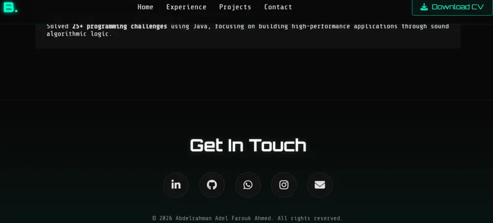 تصميم موقع تعريفي (بورتفوليو) احترافي بهوية بصرية مميزة.