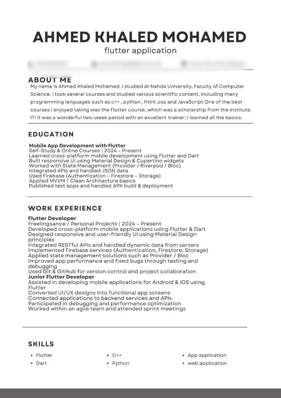 تصميم سيرة ذاتية احترافية CV متوافقة مع أنظمة ATS