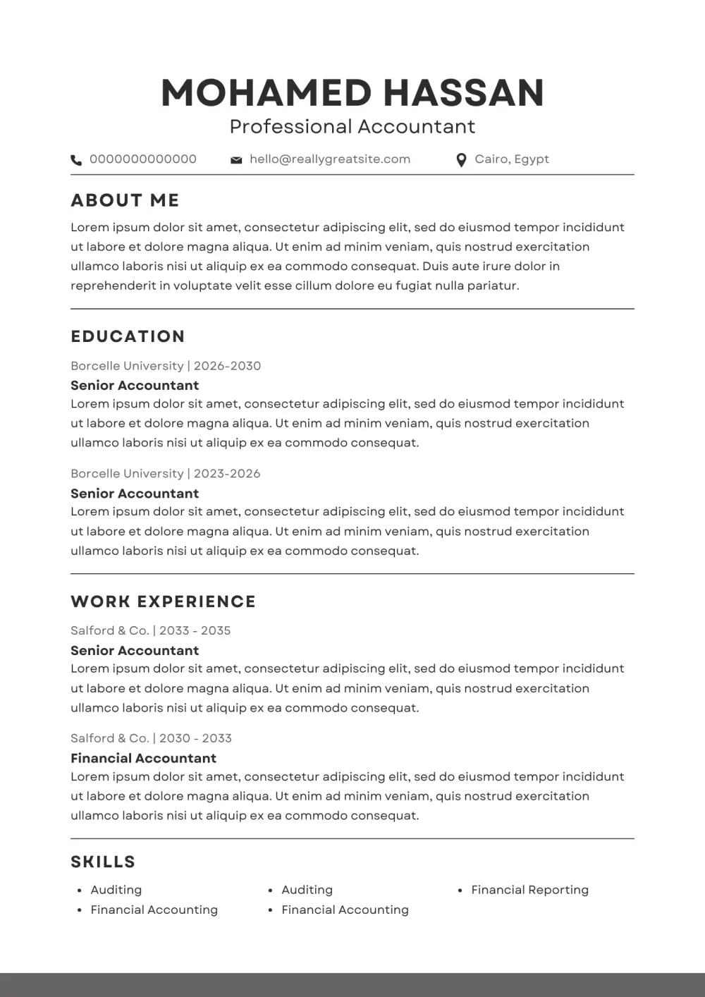 تصميم سيرة ذاتية احترافية (CV) بشكل عصري وجذاب