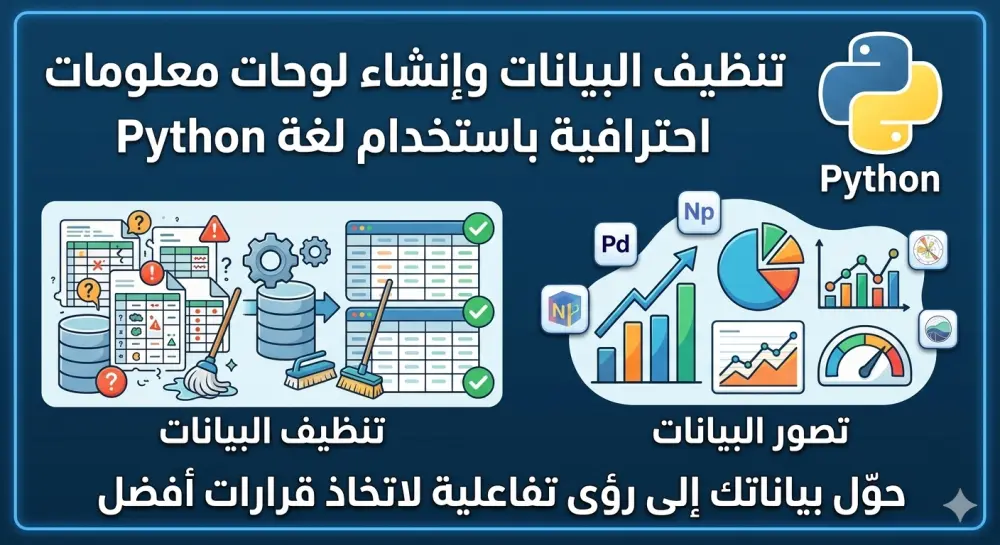 تنظيف البيانات وإنشاء لوحات معلومات احترافية باستخدام لغة Python