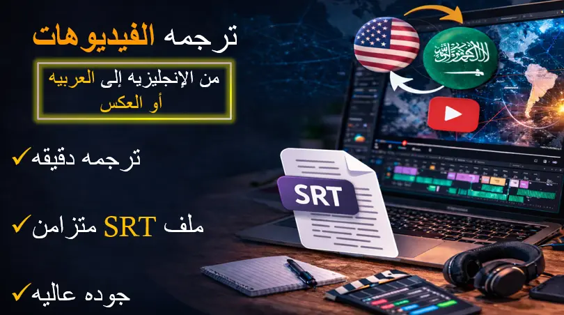 ترجمة الفيديوهات من الإنجليزية للعربية أو العكس ملفSRTمتزامن