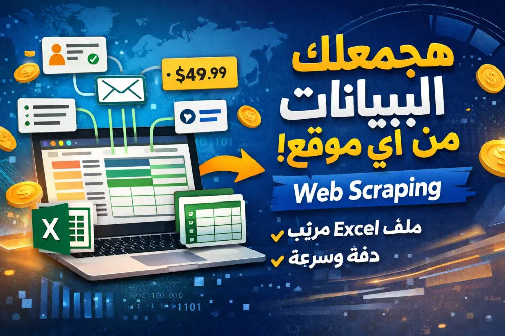 هجمعلك داتا من أي موقع (Web Scraping) وأسلمها لك Excel نضيفة ومنظمة