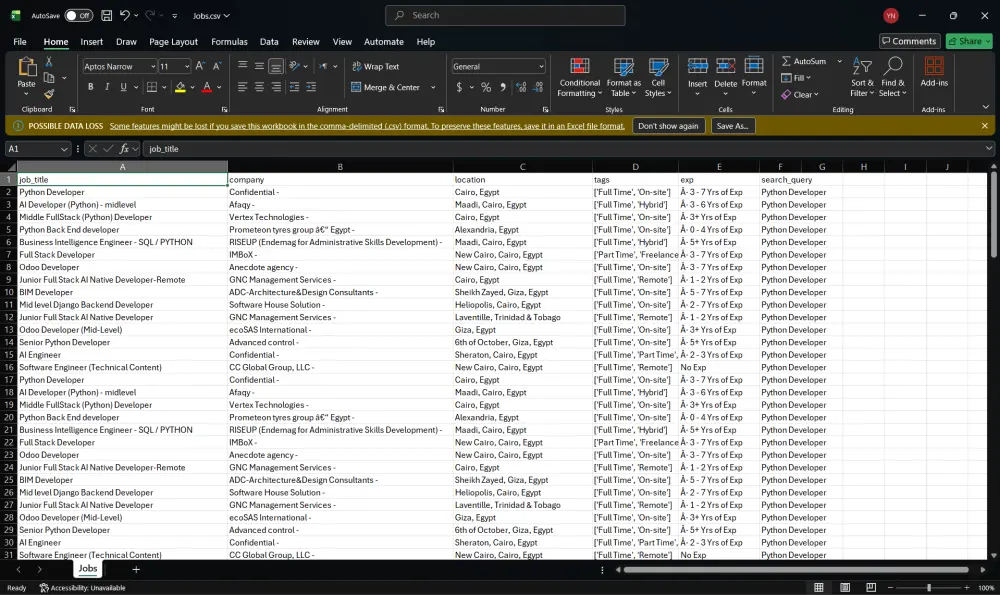 استخراج بيانات (Scraping) من جميع المواقع المختلفه لملفات CSV