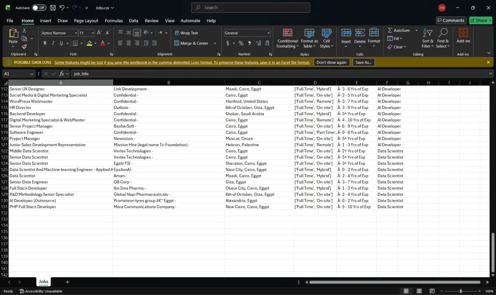 استخراج بيانات (Scraping) من جميع المواقع المختلفه لملفات CSV