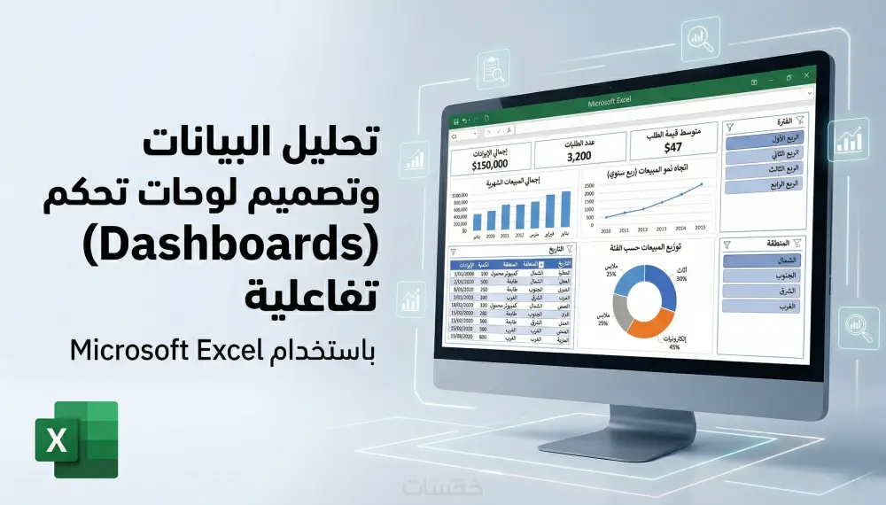 تحليل البيانات وتصميم لوحات تحكم تفاعلية باستخدام Excel
