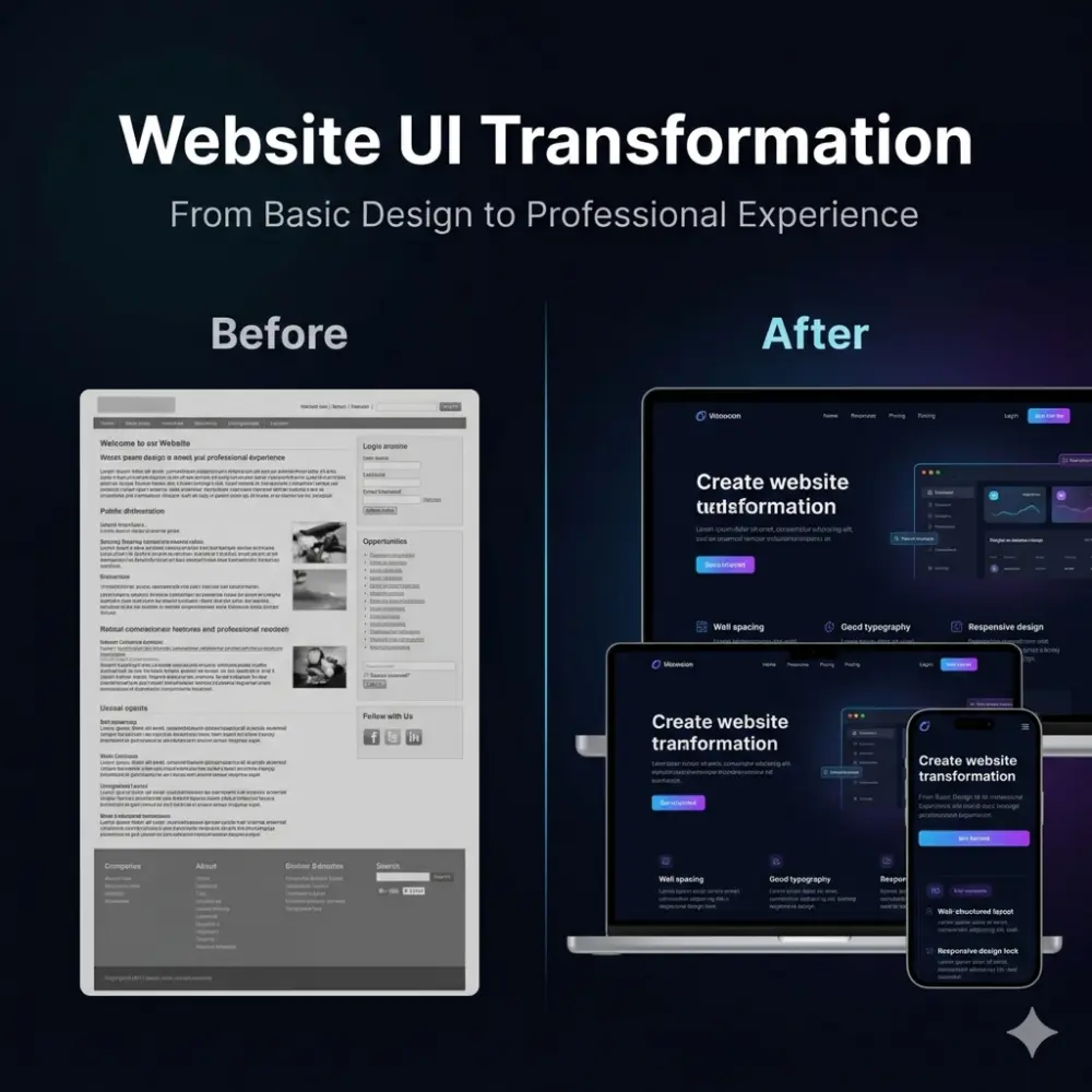 تعديل وتحسين واجهات مواقع ويب (UI Fix & Optimization)