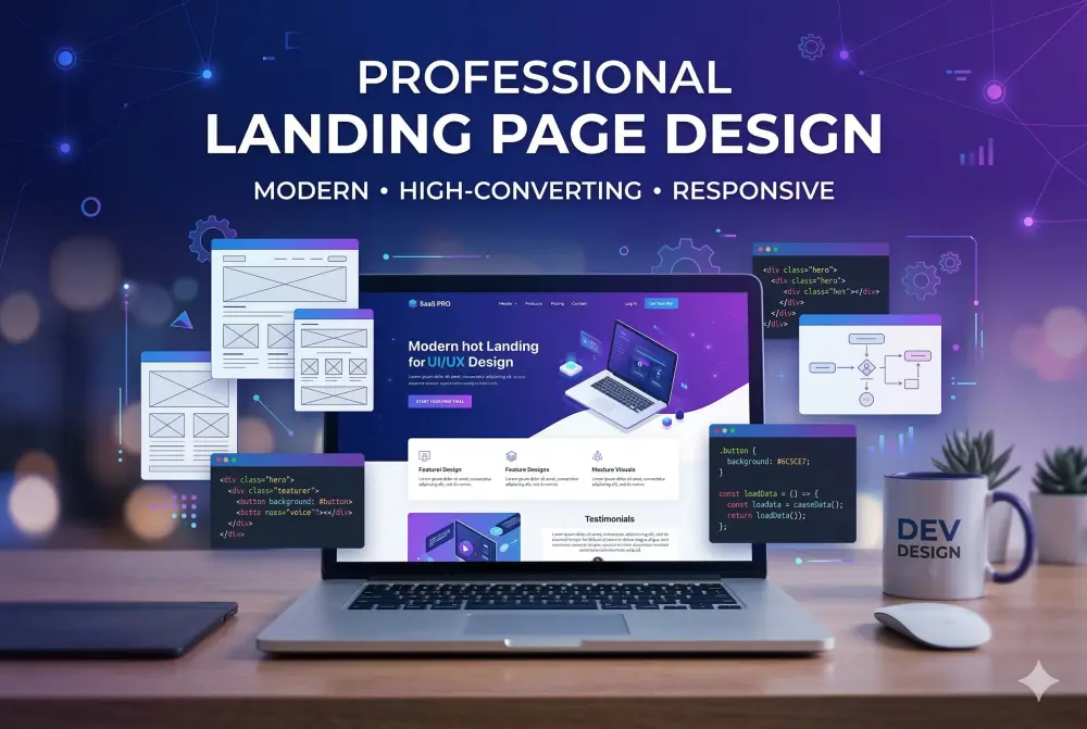تصميم Landing Page جذابة ومتجاوبة باستخدام HTML و CSS