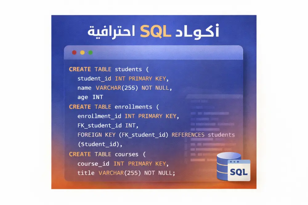 تحويل ERD إلى أكواد SQL وتصميم قواعد بيانات احترافية
