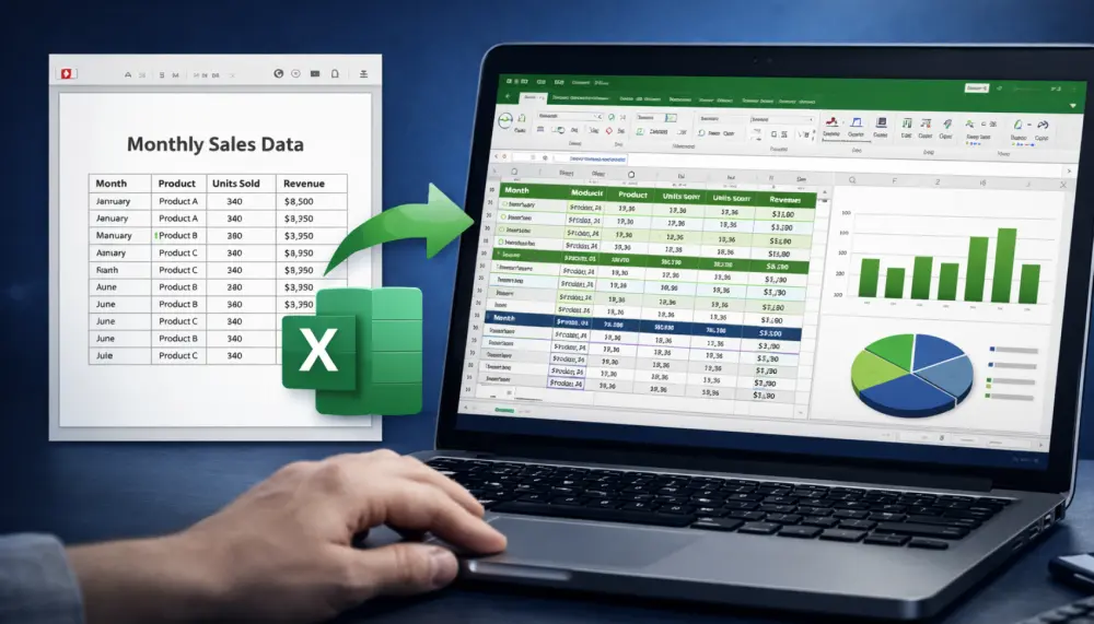 إدخال بيانات دقيقة وسريعة إلى Excel أو Google Sheets