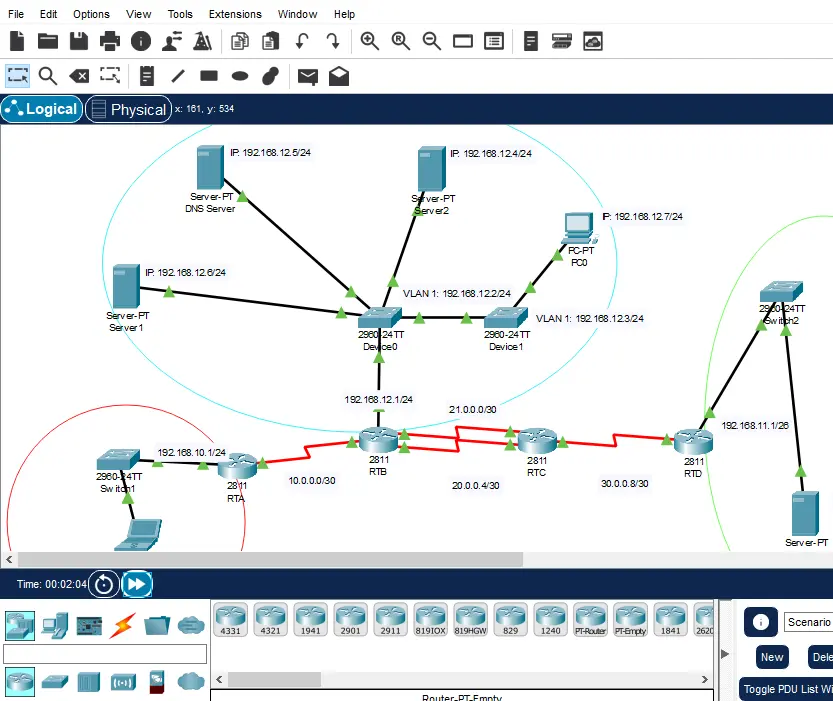 محاكاة شبكات حاسوبية باستخدام برنامج Cisco Packet Tracer