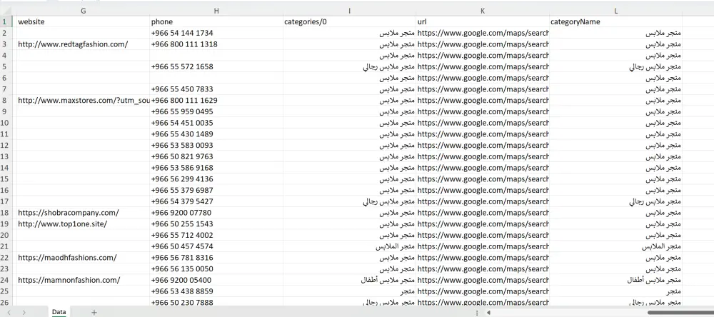 استخراج البيانات من الويب وخرائط جوجل Web Scraping