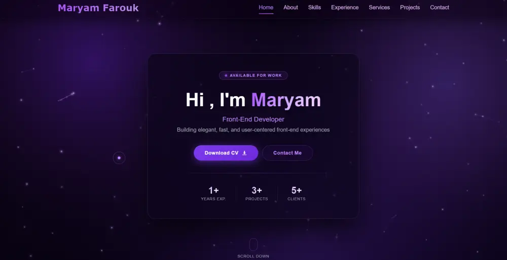 تصميم وتطوير موقع Portfolio شخصي