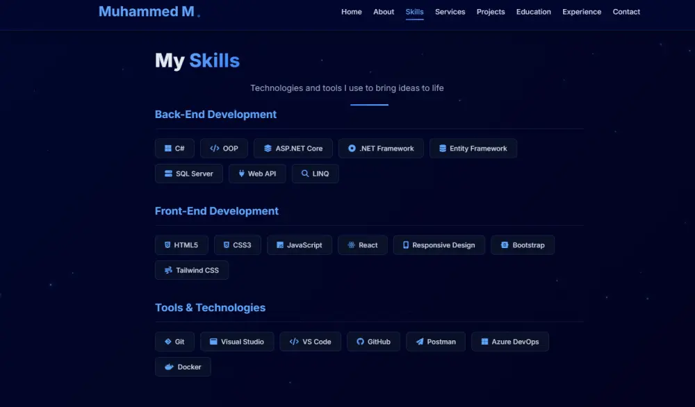 تصميم وتطوير موقع Portfolio شخصي