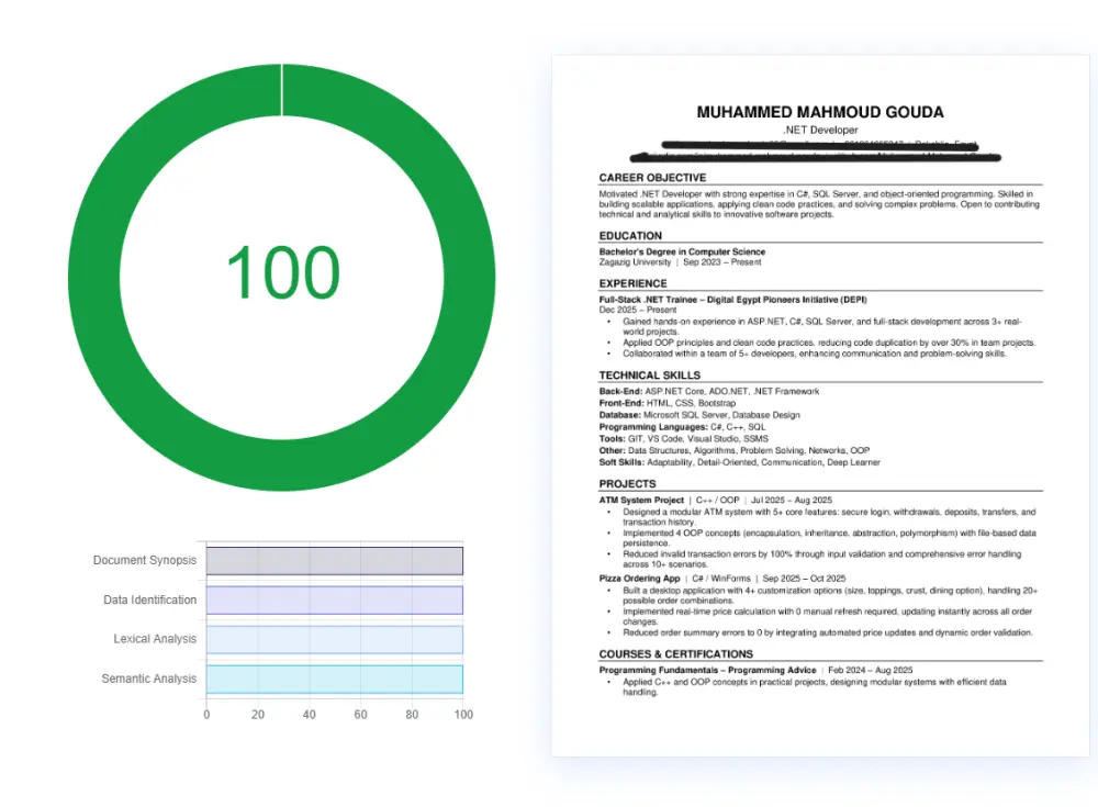 تصميم سيرة ذاتية احترافية (CV) متوافقة مع أنظمة ATS
