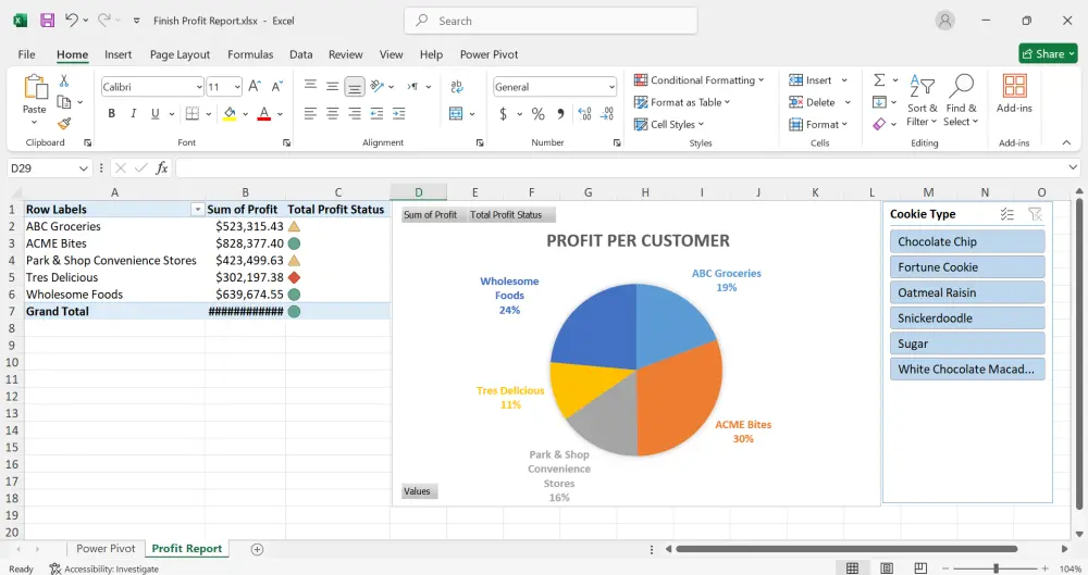 سوف اقدم لك ملف اكسيل واحد فقط (1) منسق يحتوي علي ( Slicers - Pivot Table - Charts ) .