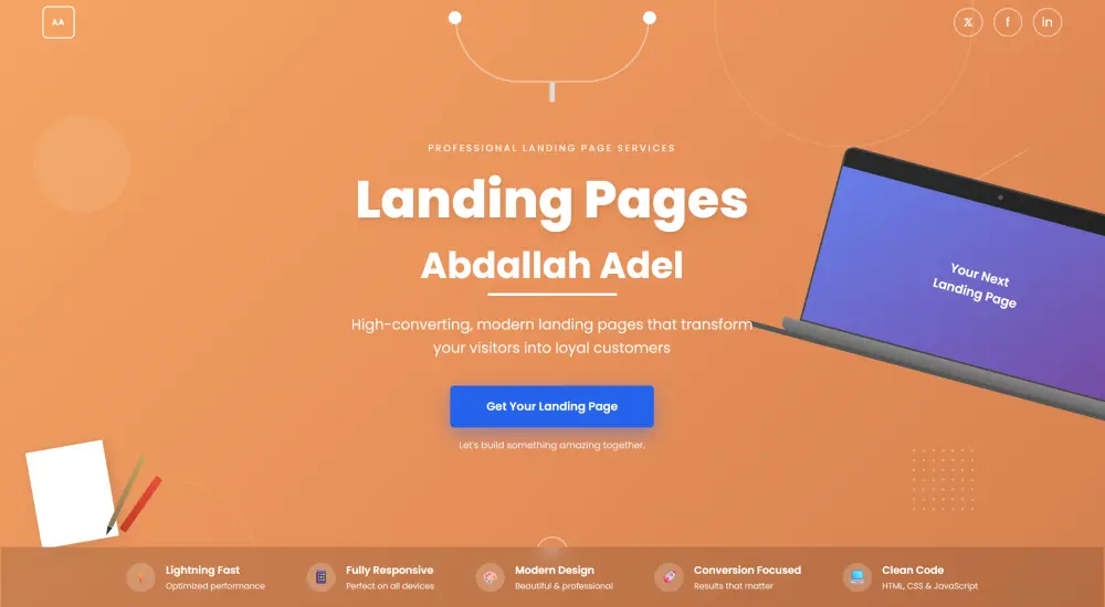 انشاء Landing Page احترافية سريعة ومتجاوبة