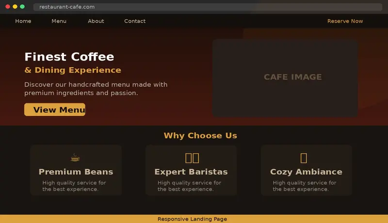 إنشاء صفحة هبوط احترافية معاصرة متجاوبة بالكامل