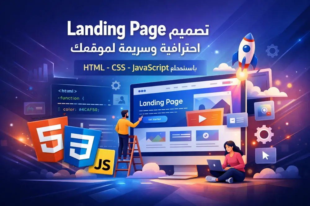 تصميم Landing Page احترافية وسريعة لموقعك باستخدام HTML CSS و JavaScript