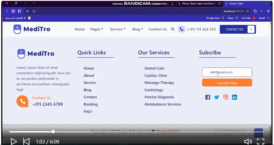 تصميم  موقع عيادة طبية احترافي بحجز مواعيد أونلاين + حسابات المرضي