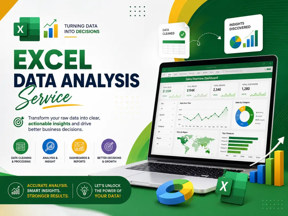 تحليل بيانات في Excel وإنشاء داشبورد تفاعلي وتقارير احترافية