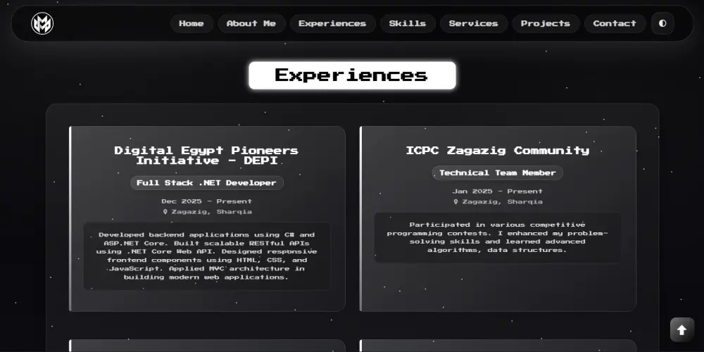 انشاء موقع Portfolio باستخدام html و css و javaScript