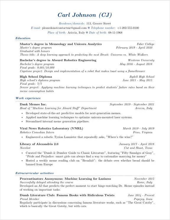 سيره ذاتيه احترافيه CV
