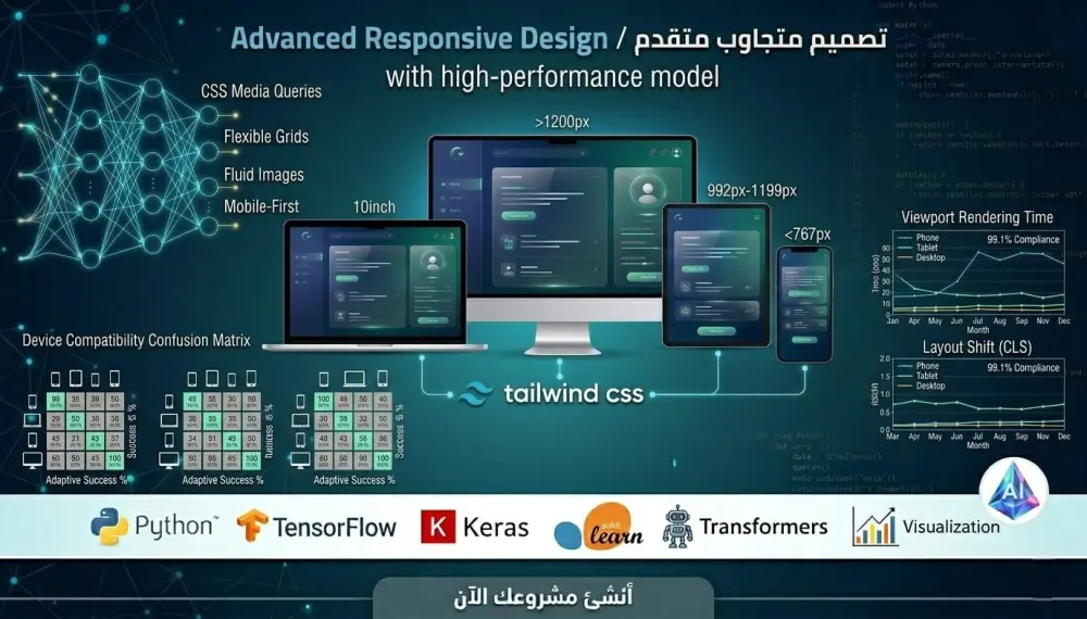بناء وتطوير مواقع ويب متكاملة (Full-Stack) متجاوبة واحترافية