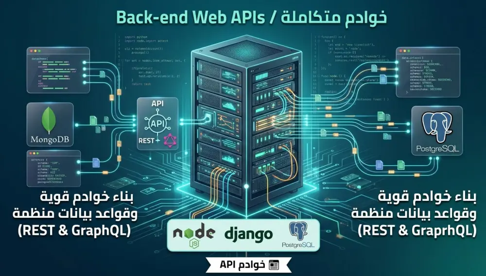 بناء وتطوير مواقع ويب متكاملة (Full-Stack) متجاوبة واحترافية