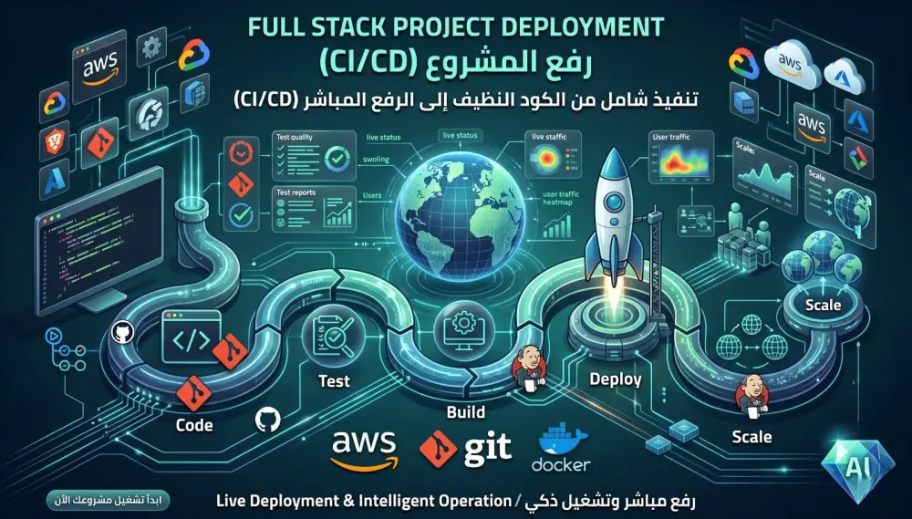 بناء وتطوير مواقع ويب متكاملة (Full-Stack) متجاوبة واحترافية