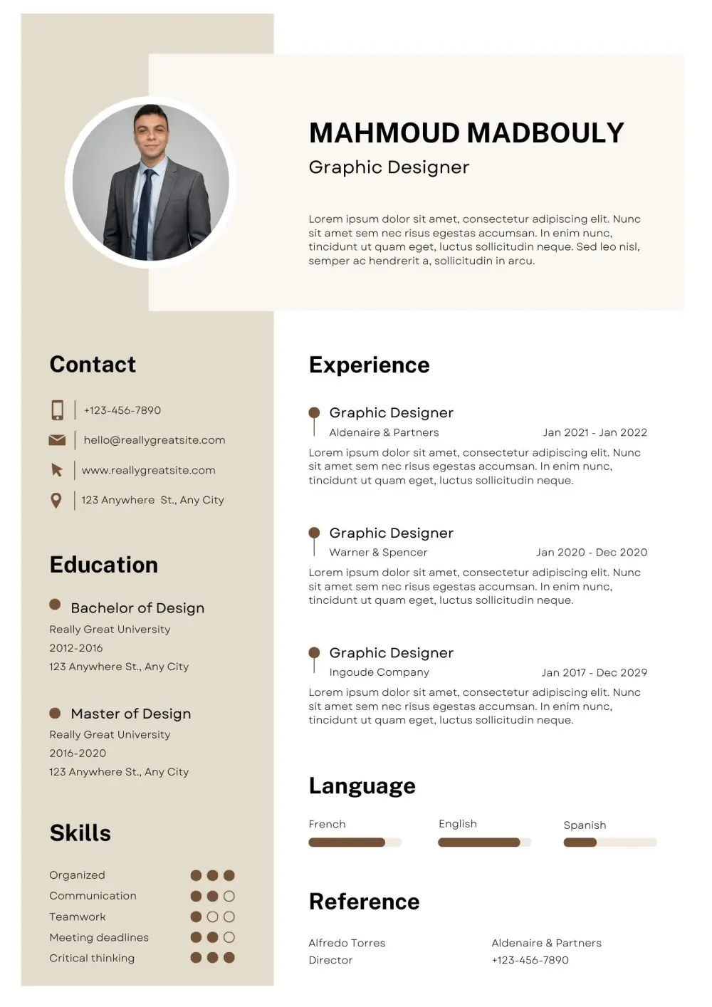 تصميم سيرة ذاتية CV بشكل احترافي وجذاب