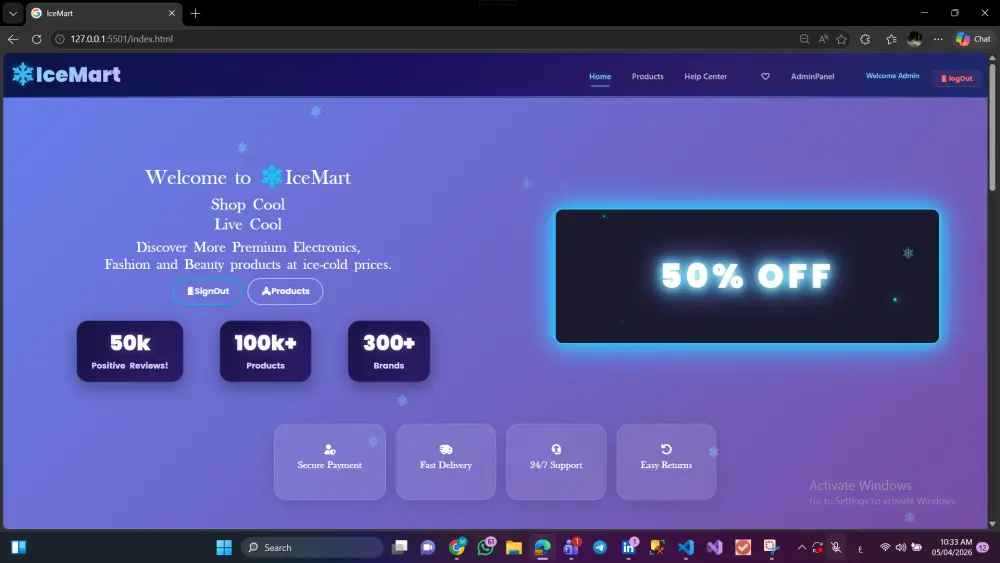 أقدم لك خدمة تصميم وتطوير واجهات متجر إلكتروني احترافية باستخدام HTML و CSS و JavaScript بدون الاعتماد على أي Framework، مما يضمن أداء سريع وتحكم كامل في جميع تفاصيل المشروع.