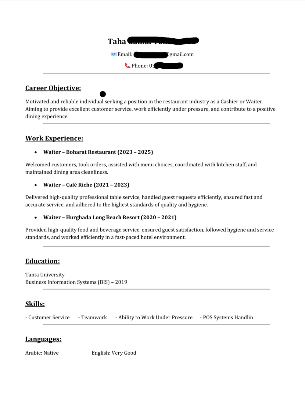 إنشاء سيرة ذاتية احترافية (CV) تزيد فرص قبولك فى الوظائف