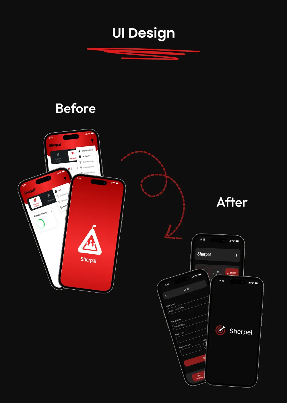تصميم تطبيق موبايل احترافي لتتبع الأهداف (Goal Tracking App UI/UX) يساعد المستخدمين على تنظيم أهدافهم اليومية ومتابعة تقدمهم بشكل واضح وسهل.