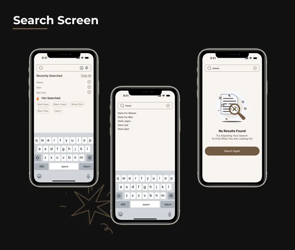 تصميم تطبيق موبايل احترافي لمتاجر الأزياء (Fashion App UI/UX) يساعد على عرض المنتجات بشكل جذاب وتحسين تجربة التسوق وزيادة المبيعات.