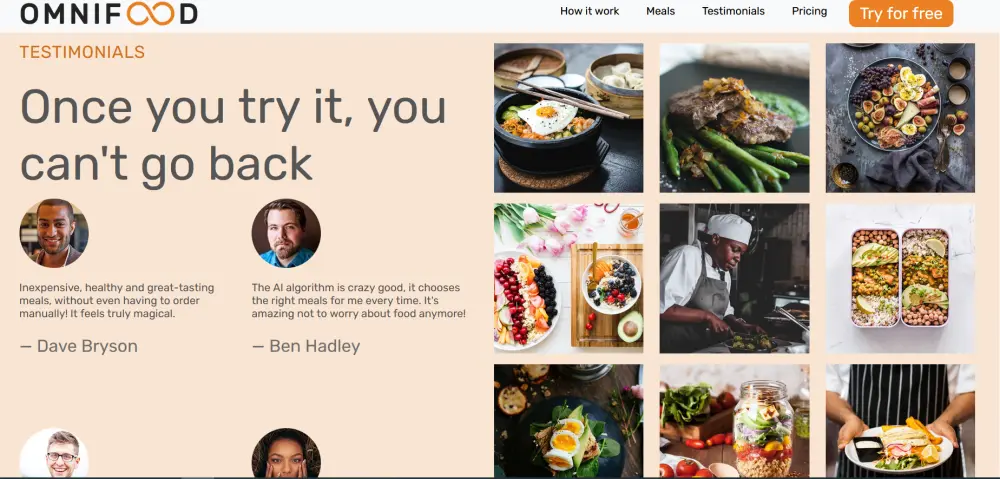 تطوير واجهة Omnifood احترافية، متجاوبة وسريعة التحميل