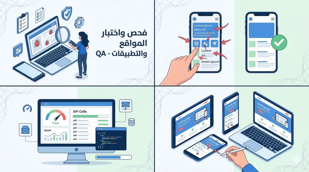 فحص واختبار شامل لموقعك أو تطبيقك لاكتشاف الأخطاء (QA)