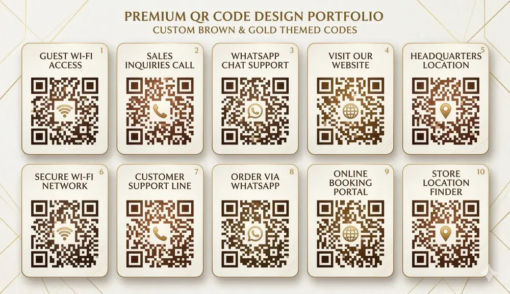 تصميم أكواد QR Code احترافية وعصرية (ملونة بشعارك)