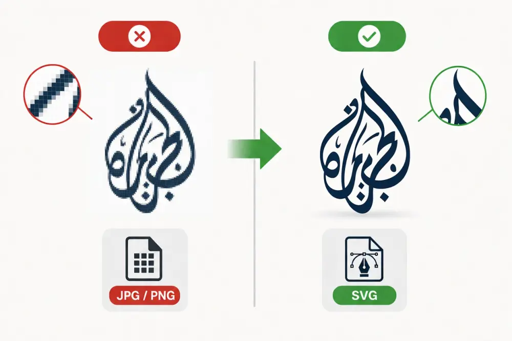 تحويل الشعار إلى فيكتور نظيف (SVG، AI، EPS)